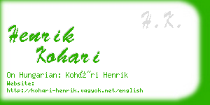 henrik kohari business card